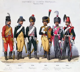 Kostüme der französischen Kavalleristen von 1743 bis 1840
