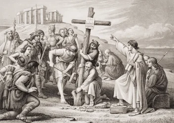 Die erste Predigt des Christentums in Großbritannien, aus 