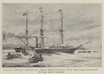 Die SS Falcon verlässt St. John