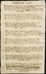 Gedicht von Charlotte Bronte. Autographenreine Kopie, mit Streichungen, des Gedichts 