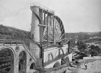 Laxey Wheel, Isle of Man, um 1896