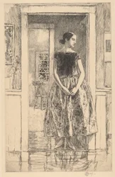 Mädchen in einem modernen Kleid