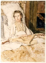 Maud beim Nähen