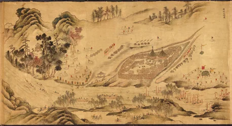 Karte mit einem russischen Lager in Ostsibirien, 1689-1722