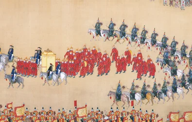 Kaiser Qianlongs Überprüfung der großen Truppenparade, Handrolle