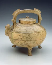 Glasierte Keramikkanne, Zeit der Streitenden Reiche, 1027-220 v. Chr.
