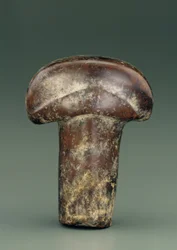 Objekt in Form eines ovalen Stabes mit dickem halbkreisförmigem Knauf (Serpentin)