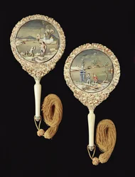Paar Handspiegel, wahrscheinlich in Kanton hergestellt, Qianlong-Periode, 1736-95