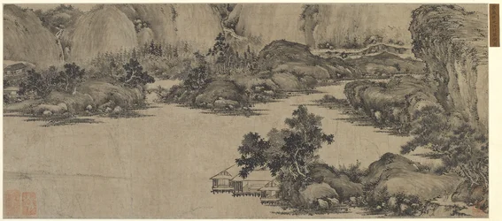 Gelehrtenrückzug am Fluss, möglicherweise Qing-Dynastie