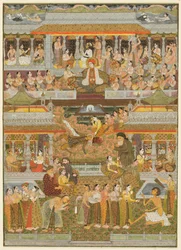 Liebende und Geliebte: Eine Zusammenstellung von Szenen aus persischer, urdu und sanskritischer Literatur, ca. 1735