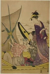 Frauen auf einem Fischerboot