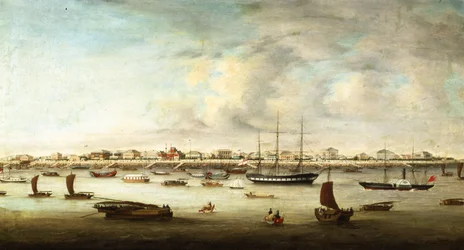 Chinesische Fischerboote, Shanghai, ca. 1857