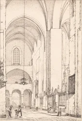 Prospekt des Inneren des nördlichen Querschiffs des Århus Domkirke