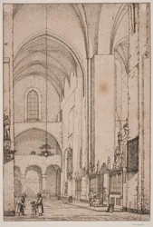 Prospekt des Inneren des nördlichen Querschiffs des Århus Domkirke