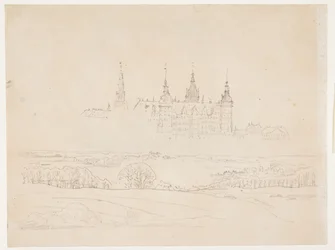 Studie für die Glyptothek "Herbstlandschaft. Schloss Frederiksborg im Hintergrund"