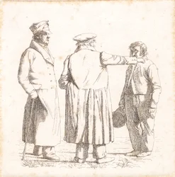 Drei Porträtfiguren, Bäckermeister Købke, Major Krohn und Sklavensergeant Sprøch