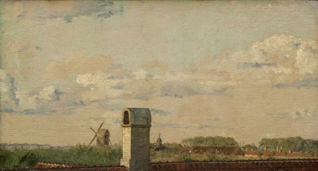 Blick aus einem Fenster in Toldbodvej in Richtung Zitadelle in Kopenhagen, ca. 1833