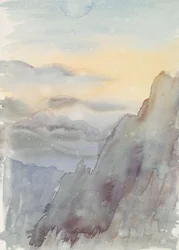 Mountain Bliss - PaiyunTing II, 2015 (Aquarell auf Papier)