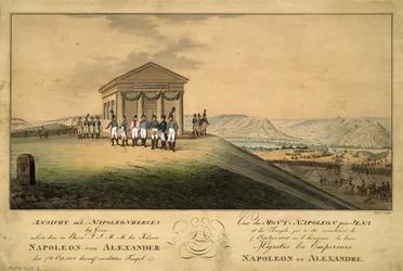 Der Besuch von Napoleon und Alexander I. auf dem Schlachtfeld von Jena, 1808