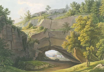Ansicht der berühmten Kuhstallhöhle in der Sächsischen Schweiz