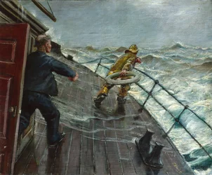 Mann über Bord (Öl auf Leinwand)