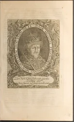 Porträt des Zaren Michail I. Fyodorovich (Illustration aus Reisen zum Großherzog von Moskau)