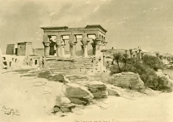 Der Tempel der Isis und Kiosk des Trajan auf der Insel Philae, Ägypten, 1898