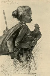 Frau, die Tabak kaut, Magelang, Java