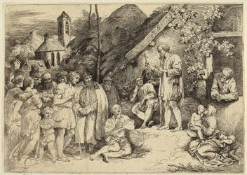 Der heilige Jakob predigt in einem Dorf