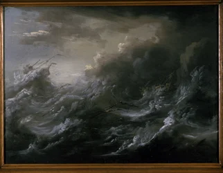 Seesturm und Schiffswrack