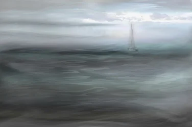 Segelboot im Nebel