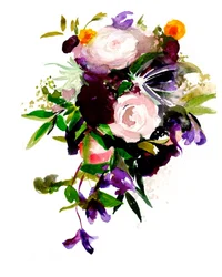 Lebhaftes Blumen-Aquarell-Bouquet