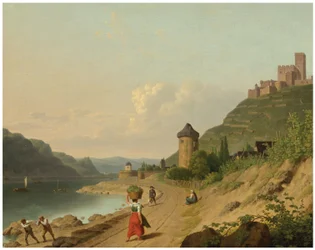 Figuren auf einem Weg am Rhein