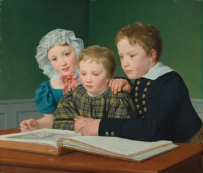 Porträt der Kinder von C.F. Holm. Adam Vilhelm, Pauline Frederikke und Johan Chr. Julius