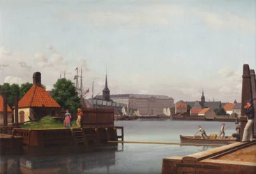 Die Börse, Christiansborg und Holmens Kirche, gesehen vom Standort der Asiatischen Gesellschaft
