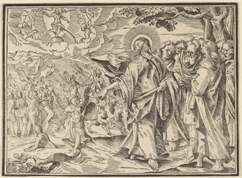 Christus erzählt seinen Jüngern vom Jüngsten Gericht