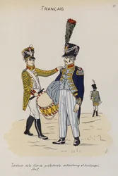 Ein Trommler und Meisterbäcker der Präfekturwache von Hamburg, ca. 1806