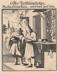 Brillenmacher aus Abbildung der gemein-nützlichen Haupt-Stände, 1698
