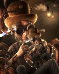 Verschachtelte Steampunk-Erfinder