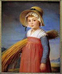 La petite glaneuse, Gemälde von Christophe Degeorge (1786-1854) 19. Jahrhundert