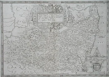 Karte von Suffolk, graviert von William Web