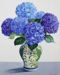 Blaue Hortensien