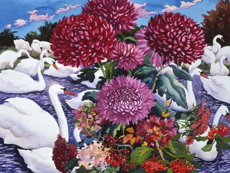 Schwäne und Chrysanthemen, 2005
