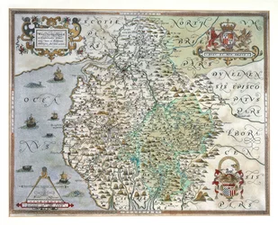 Eine Karte von Westmorland und Cumberland, 1576