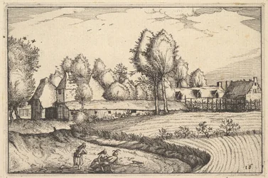 Straße entlang eines Feldes, Tafel 16 aus Regiunculae et Villae Aliquot Ducatus Brabantiae, ca. 1610