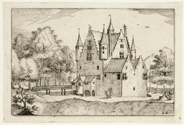 Ein Schloss, Tafel 22 nach Bilder von Bauernhöfen, Landhäusern und rustikalen Dörfern (Praediorum villarum et rusticarum casularum icones)