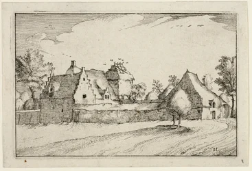 Eingezäunte Farm, Platte elf nach Bilder von Farmen, Landhäusern und rustikalen Dörfern (Praediorum villarum et rusticarum casularum icones)