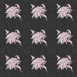 Chrysantheme und exotische Vögel