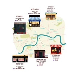 Karte der einzigartigen Londoner Restaurants und Bars