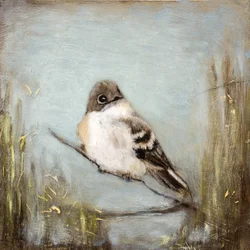 Ruhiger Vogel auf Zweig
